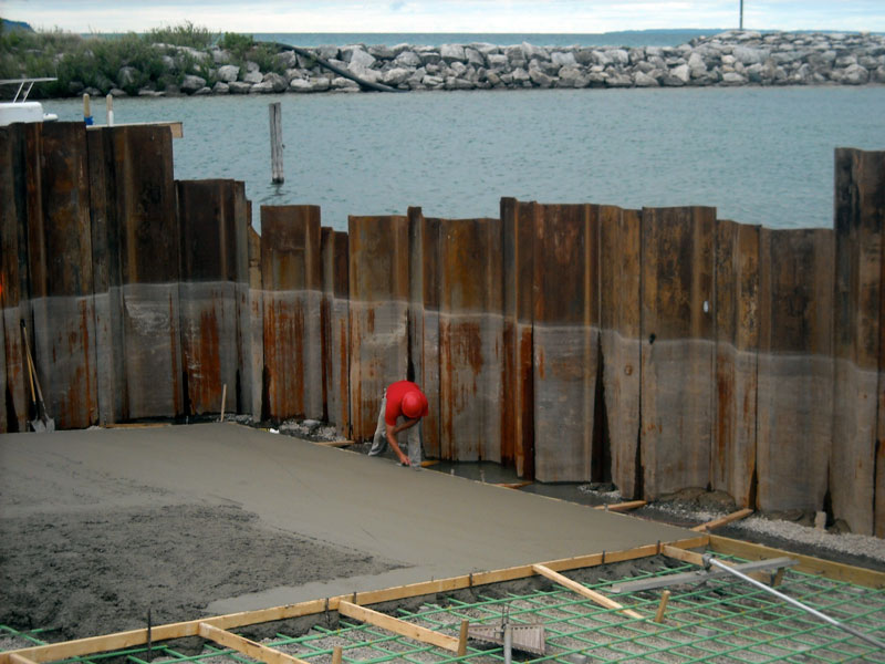 New ramp under construction at Leland Harbor
