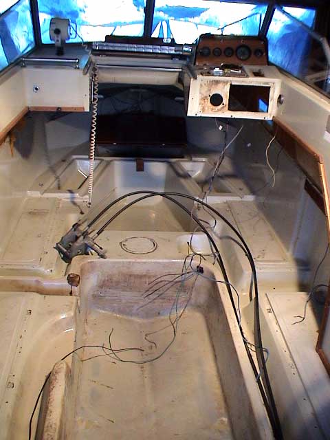 Photo: Boston Whaler 22-Revenge; hull cavity after removal of tank and clean-up