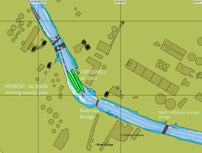 Screen capture of vessel AIS positions on chart plot