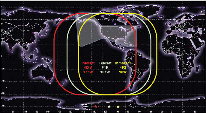 Graphic: Satellite signal footprint on North America