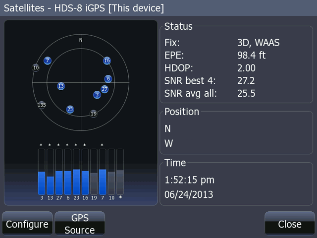 GPS Satellite Status: PRN 27 in view