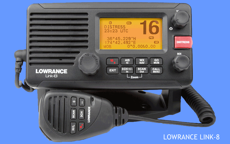 Lowrance LINK-8 VHF Marine Band radio with AIS receiver and NMEA-2000 interface