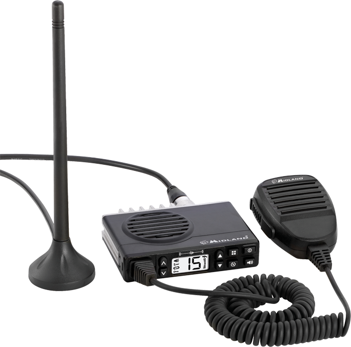 Photo: Midland MTX100 GMRS radio with magnetic mount antenna