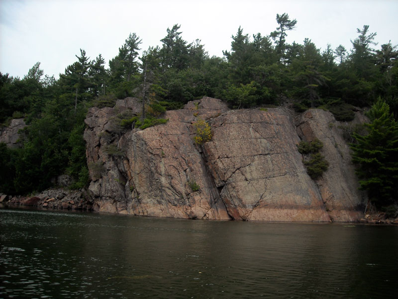 Photo: Rock wall of Collins Inlet, Georgian Bay.