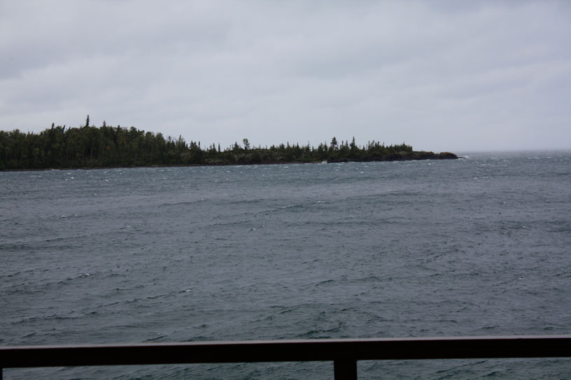Photo: View from Rock Harbor Lodge, Isle Royale, during Lake Superior gale, September 2010.