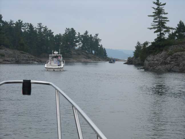 Photo: En route leaving McGregor Bay in overcast and mist