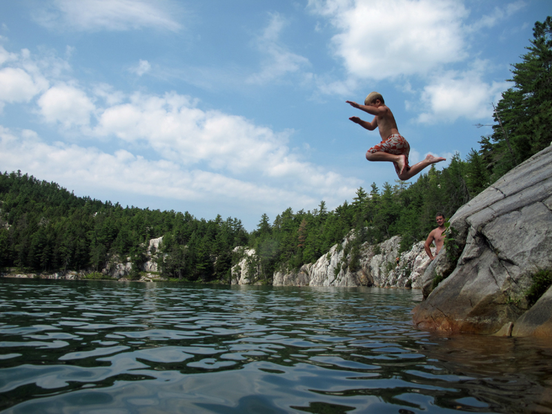 Photo: Swimmger Jumping into Topaz Lake