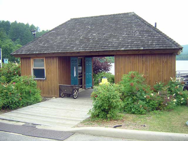 Photo: Office and bath house at marina in Mattawa, Ontario