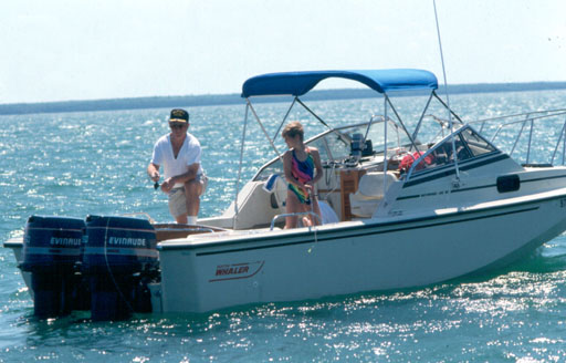 [Photo: 1992 Whaler 25 Revenge W.T. Fishing in North Channel]