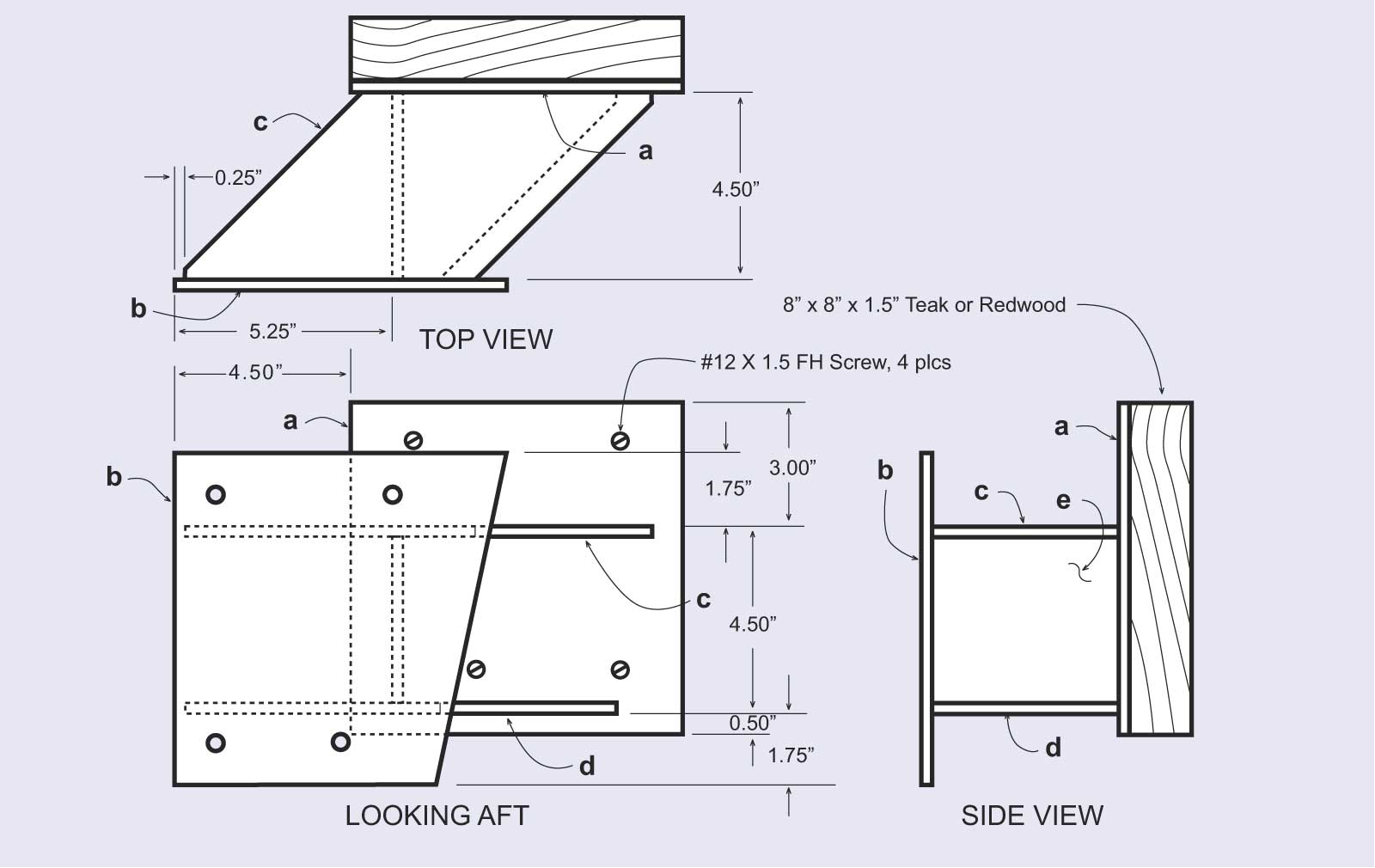 DWG: Unassembled aluminum pieces required for bracket