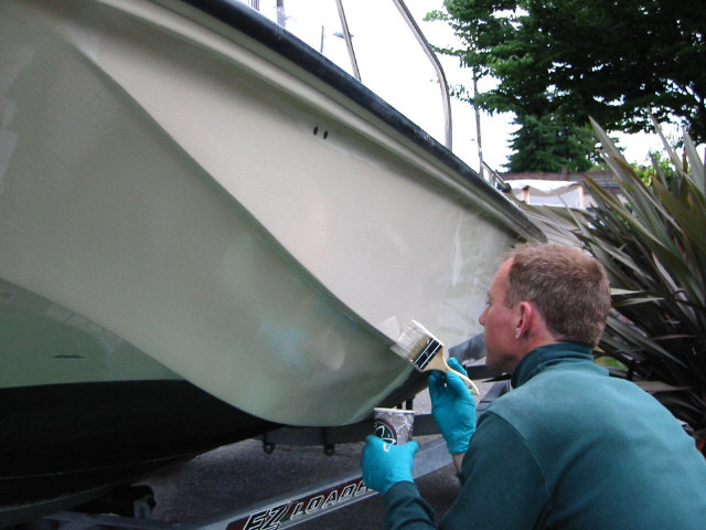 Photo: Gelcoat being applied with brush