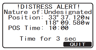 Screen: GX1700 Distress Alert message initiate screen