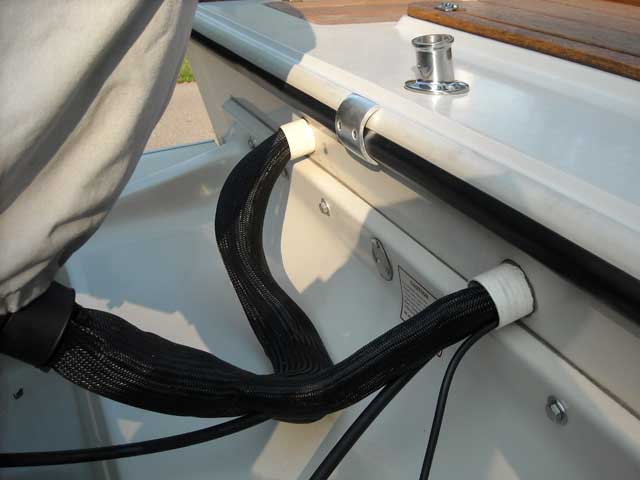 Photo: Detail or rigging E-TEC 250 H.O. on Whaler Drive