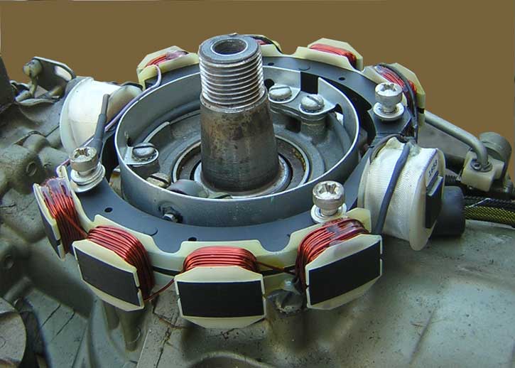 Photo: Flywheel interior showing magnets